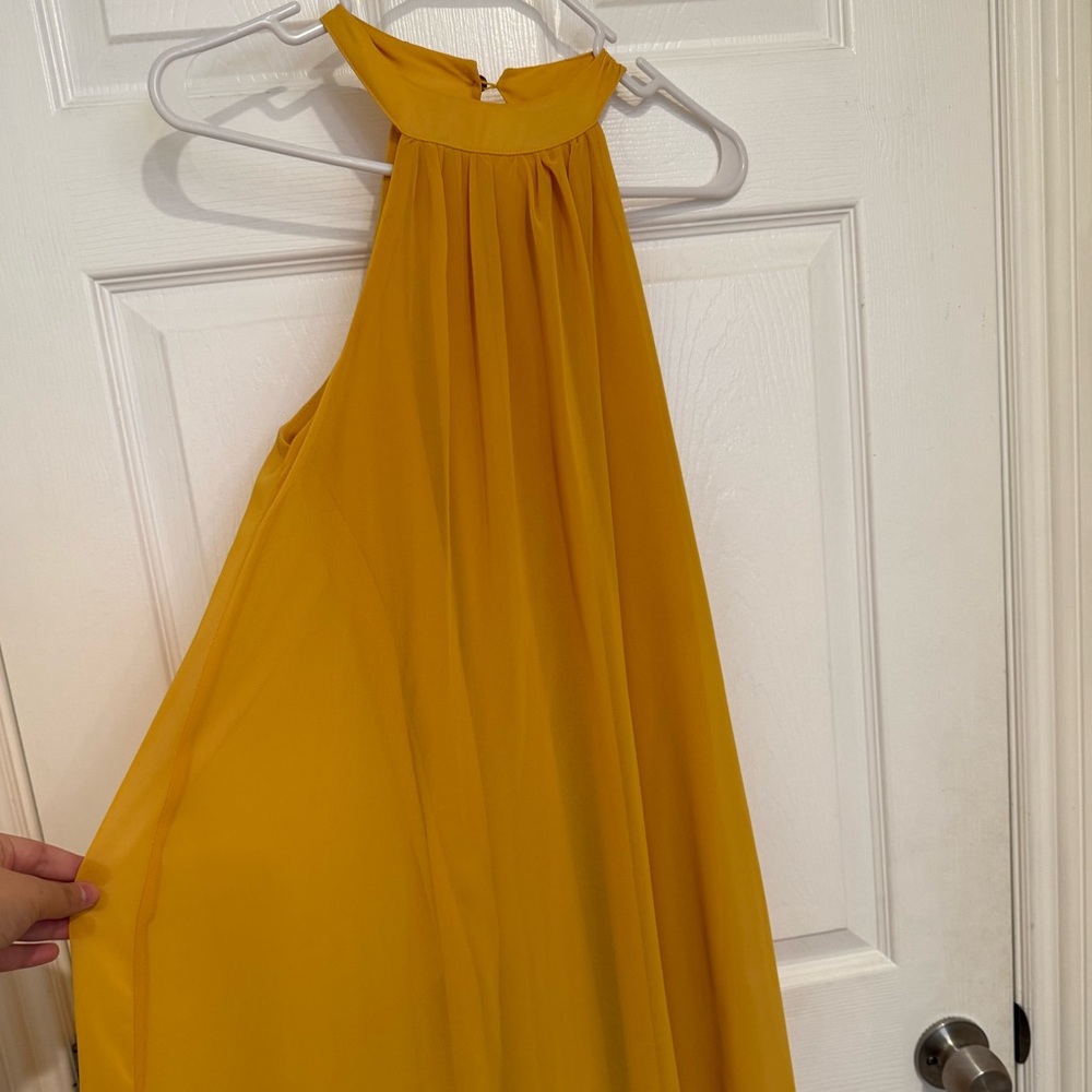 Yellow Halter Sundress for Wedding Guest